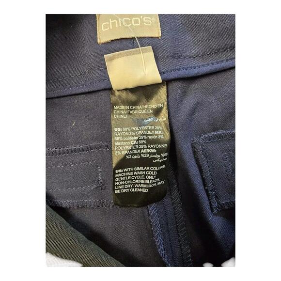 Chico's Women's Navy So Slimming Trouser Basic Wide Leg Pants SZ 1.5R/10 NWT $99 - Picture 7 of 7